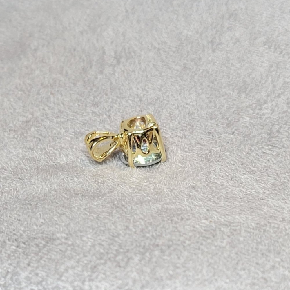 Elegant 14K Yellow Gold Neptune Topaz Pendant - Picture 7 of 14
